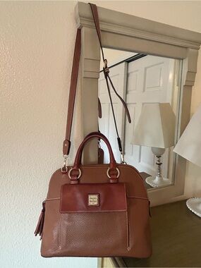 Dooney & Bourke Aubrey Satchel - Pebble Leather Cognac/Brown - EEUC